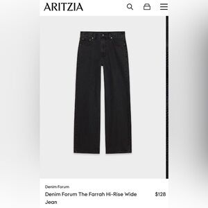Denim Forum Black Farrah hi-rise Wide Jeans